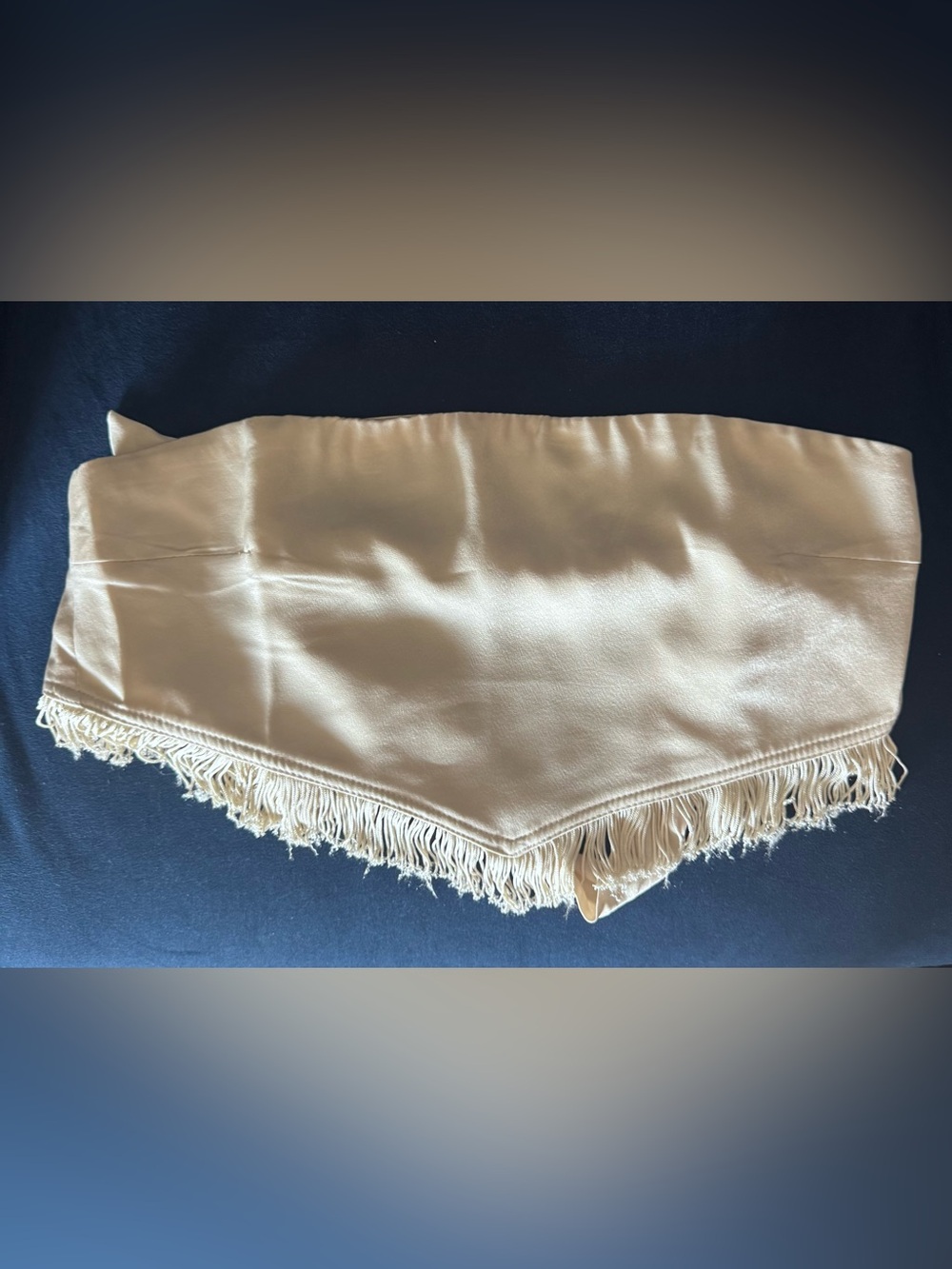 Silky Cream Fringe Women's Crop Top